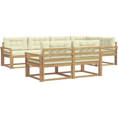 vidaXL Outdoor-Sofagarnitur mit Kissen 6-Tlg Weiß und Creme Polyester 3386584 vidaXL Outdoor-Sofagarnitur mit Kissen 6-Tlg Weiß und Creme Polyester 3386584