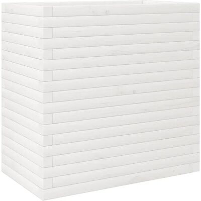 vidaXL Weiße Gartentruhe 70x40x68,5 cm Massivholz Kiefer - Gartenblumenkasten vidaXL Weiße Gartentruhe 70x40x68,5 cm Massivholz Kiefer - Gartenblumenkasten