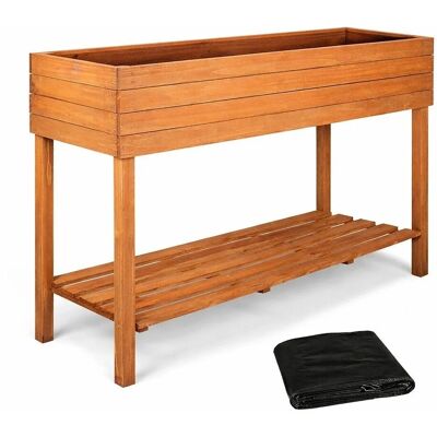 TTL GARDEN Hochbeet Pflanzkasten XL 120×40×80 cm – Balkon Hochbeet Aus Tannenholz Braun Mit Ablagefach TTL GARDEN Hochbeet Pflanzkasten XL 120×40×80 cm – Balkon Hochbeet Aus Tannenholz Braun Mit Ablagefach