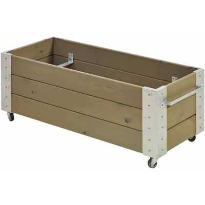 PLUS Pflanzkasten Blumenkasten mit Rädern 120x50x45 cm - Graubraun PLUS Pflanzkasten Blumenkasten mit Rädern 120x50x45 cm - Graubraun