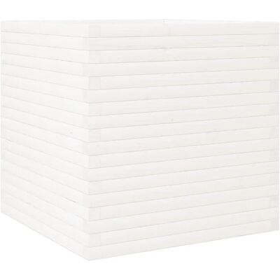 vidaXL Gartenschale Weiß 70x70x68.5 cm Massives Kiefernholz - Gartenschale vidaXL Gartenschale Weiß 70x70x68.5 cm Massives Kiefernholz - Gartenschale