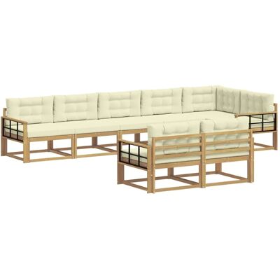 vidaXL Outdoor-Sofagarnitur mit Kissen 6-Tlg Weiß und Creme Polyester 3386629 vidaXL Outdoor-Sofagarnitur mit Kissen 6-Tlg Weiß und Creme Polyester 3386629