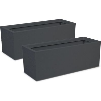 Ondis24 Pflanzkübel Blumenkübel Graphit 57 L Anthrazit - Doppelpack Blumentopf Pflanzgefäß Ondis24 Pflanzkübel Blumenkübel Graphit 57 L Anthrazit - Doppelpack Blumentopf Pflanzgefäß