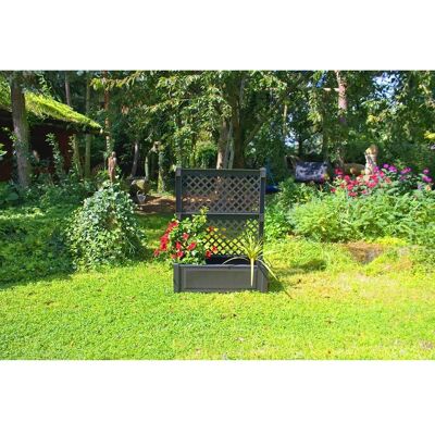 KHW Pflanzkasten Groß mit Spalier 2-tlg. Anthrazit 140 cm x 100 cm x 43 cm KHW Pflanzkasten Groß mit Spalier 2-tlg. Anthrazit 140 cm x 100 cm x 43 cm