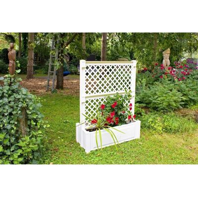 KHW Weiß Gartenrankhilfe und Pflanzkasten - 100cm x 140cm x 43cm KHW Weiß Gartenrankhilfe und Pflanzkasten - 100cm x 140cm x 43cm