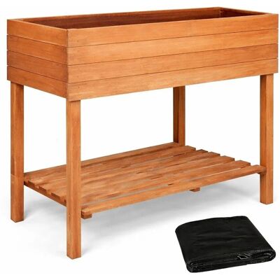 TTL GARDEN Hochbeet Pflanzkasten L 80×60×80 cm – Balkon Hochbeet Aus Tannenholz Braun Mit Ablagefach TTL GARDEN Hochbeet Pflanzkasten L 80×60×80 cm – Balkon Hochbeet Aus Tannenholz Braun Mit Ablagefach