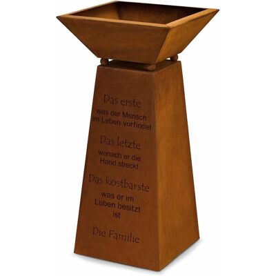 Rostikal Cortenstahl Säule Familie 57 cm mit Pflanzschale auch als Tischdeko Rostikal Cortenstahl Säule Familie 57 cm mit Pflanzschale auch als Tischdeko
