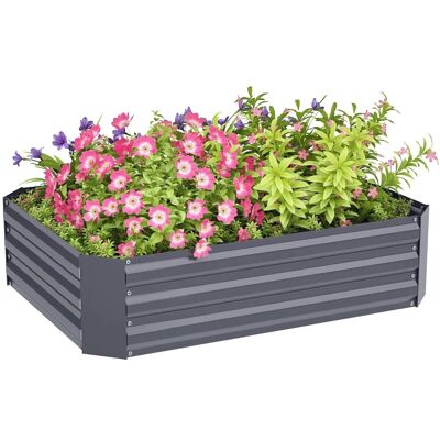 Outsunny Hochbeet Stahl Dunkelgrau 120B x 90T x 30H Outsunny Hochbeet Stahl Dunkelgrau 120B x 90T x 30H