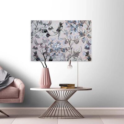 Bricoflor Bild Auf Leinwand Vogel Und Blumen Wandbild 90 X 60 Cm Quer Leinwandbild Mit Vögeln Hellgrau Blau Bricoflor Bild Auf Leinwand Vogel Und Blumen Wandbild 90 X 60 Cm Quer Leinwandbild Mit Vögeln Hellgrau Blau