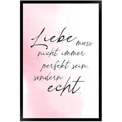 WANDStyle Gerahmtes Poster mit Spruch Liebe Echt in Rosa 40 x 60 cm WANDStyle Gerahmtes Poster mit Spruch Liebe Echt in Rosa 40 x 60 cm