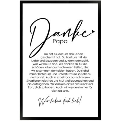 WANDStyle Gerahmtes Poster Danke Papa 40 x 60 cm Geschenkidee für Mehrere Personen WANDStyle Gerahmtes Poster Danke Papa 40 x 60 cm Geschenkidee für Mehrere Personen