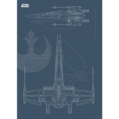 Disney Poster Star Wars X-Wing Dunkelblau 50 x 70 cm 610277 Disney Poster Star Wars X-Wing Dunkelblau 50 x 70 cm 610277