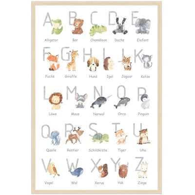 WANDStyle Gerahmtes Poster für Kinderzimmer Alphabet Deutsch 50 x 75 cm WANDStyle Gerahmtes Poster für Kinderzimmer Alphabet Deutsch 50 x 75 cm