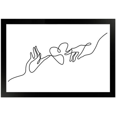 WANDStyle Gerahmtes Poster Line Art Hände 20 x 30 cm WANDStyle Gerahmtes Poster Line Art Hände 20 x 30 cm