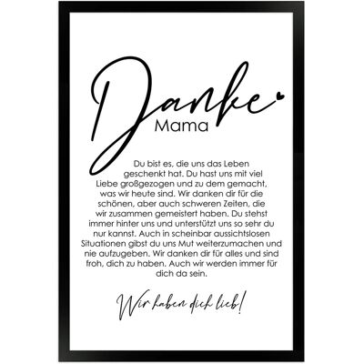 WANDStyle Gerahmtes Poster Danke Mama 30 x 45 cm Geschenkidee für Mehrere Personen WANDStyle Gerahmtes Poster Danke Mama 30 x 45 cm Geschenkidee für Mehrere Personen