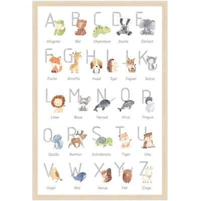 WANDStyle Gerahmtes Poster für Kinderzimmer Alphabet Deutsch 40 x 60 cm WANDStyle Gerahmtes Poster für Kinderzimmer Alphabet Deutsch 40 x 60 cm