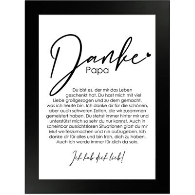 WANDStyle Gerahmtes Poster Danke Papa 13 x 18 cm Geschenkidee für Eine Person WANDStyle Gerahmtes Poster Danke Papa 13 x 18 cm Geschenkidee für Eine Person