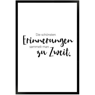 WANDStyle Gerahmtes Poster mit Spruch Erinnerungen Zu Zweit in Weiß 40 x 60 cm WANDStyle Gerahmtes Poster mit Spruch Erinnerungen Zu Zweit in Weiß 40 x 60 cm