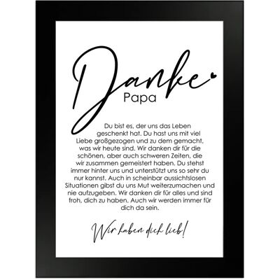WANDStyle Gerahmtes Poster Danke Papa 13 x 18 cm Geschenkidee für Mehrere Personen WANDStyle Gerahmtes Poster Danke Papa 13 x 18 cm Geschenkidee für Mehrere Personen