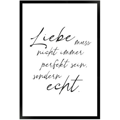 WANDStyle Gerahmtes Poster mit Spruch Liebe Echt in Weiß 40 x 60 cm WANDStyle Gerahmtes Poster mit Spruch Liebe Echt in Weiß 40 x 60 cm