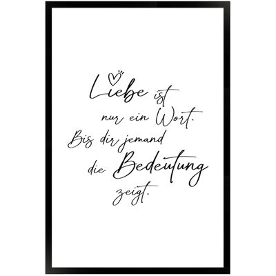 WANDStyle Gerahmtes Poster mit Spruch Liebe Ist Ein Wort in Weiß 40 x 60 cm WANDStyle Gerahmtes Poster mit Spruch Liebe Ist Ein Wort in Weiß 40 x 60 cm