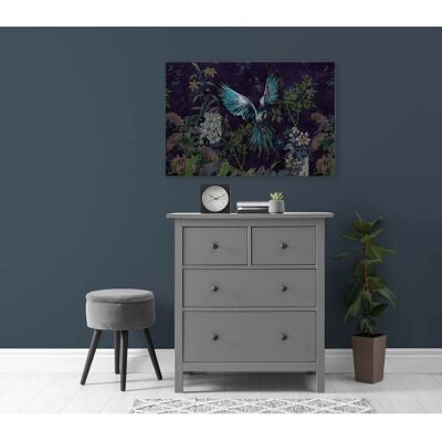 Bricoflor Leinwandbild Papagei In Dunkelblau Dschungel Bild 90 X 60 Cm Modernes Wandbild Mit Vogel Und Blumen Für Schlafzimmer Bricoflor Leinwandbild Papagei In Dunkelblau Dschungel Bild 90 X 60 Cm Modernes Wandbild Mit Vogel Und Blumen Für Schlafzimmer