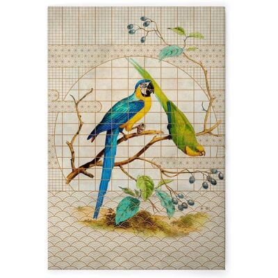 Bricoflor Bild Mit Papagei Und Wellensittich Vogel Leinwandbild In 80 X 120 Cm 20Er Jahre Wandbild Im Art Déco Stil Für Wohnzimmer Bricoflor Bild Mit Papagei Und Wellensittich Vogel Leinwandbild In 80 X 120 Cm 20Er Jahre Wandbild Im Art Déco Stil Für Wohnzimmer