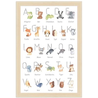 WANDStyle Gerahmtes Poster für Kinderzimmer Alphabet Deutsch 20 x 30 cm WANDStyle Gerahmtes Poster für Kinderzimmer Alphabet Deutsch 20 x 30 cm