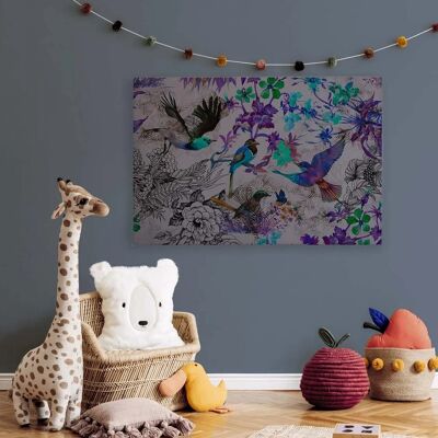 Bricoflor Leinwandbild Bunte Vögel Blau Lila Wandbild Exotisch Für Wohnzimmer Und Schlafzimmer Deko Bild In 120 X 80 Cm Bricoflor Leinwandbild Bunte Vögel Blau Lila Wandbild Exotisch Für Wohnzimmer Und Schlafzimmer Deko Bild In 120 X 80 Cm