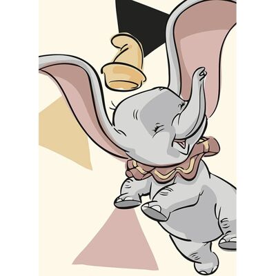 Disney Poster Dumbo Altrosa Grau und Gelb 50 x 70 cm 610109 Disney Poster Dumbo Altrosa Grau und Gelb 50 x 70 cm 610109