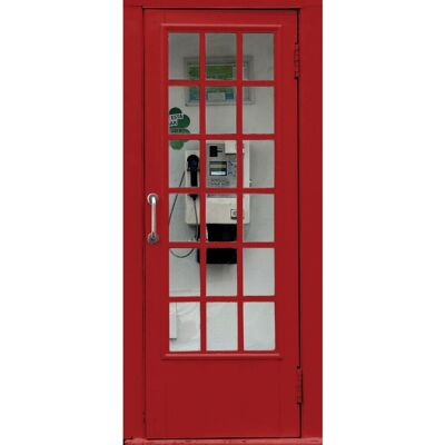 Sanders & Sanders Rotes Telefonzellen-Poster - 90x202cm - Wanddekoration Sanders & Sanders Rotes Telefonzellen-Poster - 90x202cm - Wanddekoration
