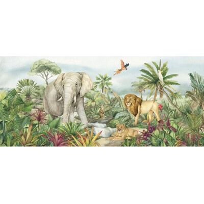 Sanders & Sanders Poster Dschungeltiere Grün 0.75 x 1.7 m 601266 Sanders & Sanders Poster Dschungeltiere Grün 0.75 x 1.7 m 601266