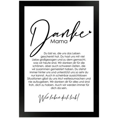 WANDStyle Gerahmtes Poster Danke Mama 20 x 30 cm Geschenkidee für Mehrere Personen WANDStyle Gerahmtes Poster Danke Mama 20 x 30 cm Geschenkidee für Mehrere Personen