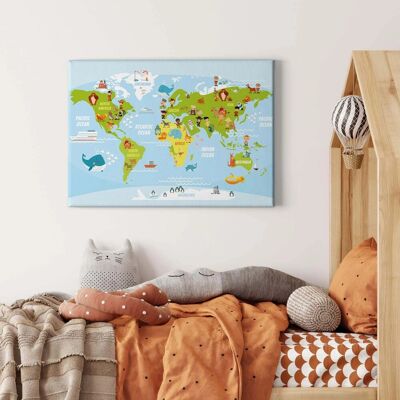 Bricoflor Weltkarte Auf Leinwand Für Kinderzimmer Modernes Wandbild Für Kinder Als Landkarte Buntes Leinwandbild Mit Tieren Auf Keilrahmen Bricoflor Weltkarte Auf Leinwand Für Kinderzimmer Modernes Wandbild Für Kinder Als Landkarte Buntes Leinwandbild Mit Tieren Auf Keilrahmen