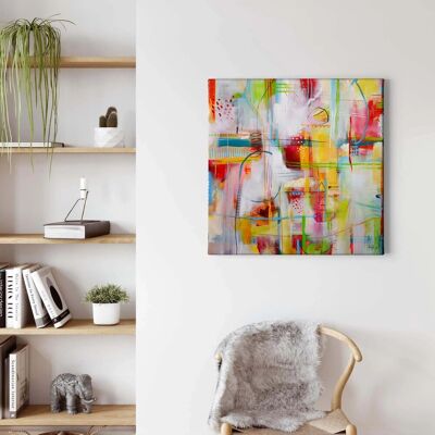Bricoflor Buntes Wandbild Moderne Kunst Abstraktes Leinwandbild Ideal Für Wohnzimmer Und Büro Kunstdruck Bild Im Gemälde Stil Bricoflor Buntes Wandbild Moderne Kunst Abstraktes Leinwandbild Ideal Für Wohnzimmer Und Büro Kunstdruck Bild Im Gemälde Stil