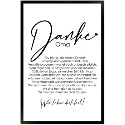 WANDStyle Gerahmtes Poster Danke Oma 40 x 60 cm Geschenkidee für Mehrere Personen WANDStyle Gerahmtes Poster Danke Oma 40 x 60 cm Geschenkidee für Mehrere Personen