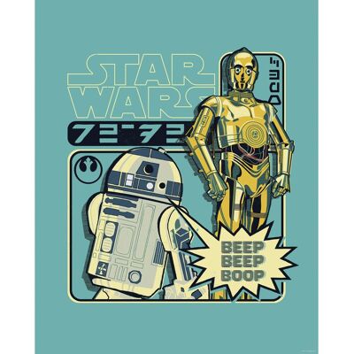 Komar Wandbild Star Wars Beep Boop 40 cm x 50 cm Blau Komar Wandbild Star Wars Beep Boop 40 cm x 50 cm Blau