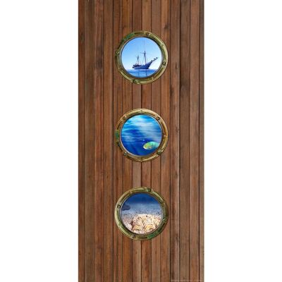 Sanders & Sanders Poster Holzoptik Braun und Blau 90 x 202 cm 600820 Sanders & Sanders Poster Holzoptik Braun und Blau 90 x 202 cm 600820