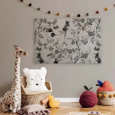 Bricoflor Wandbild Schwarz Weiß Für Badezimmer Und Schlafzimmer Deko Leinwandbild Exotisch Vogel Bild Mit Blättern 120 X 80 Cm Bricoflor Wandbild Schwarz Weiß Für Badezimmer Und Schlafzimmer Deko Leinwandbild Exotisch Vogel Bild Mit Blättern 120 X 80 Cm