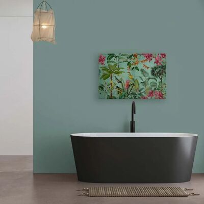 Bricoflor Dschungel Bild Auf Leinwand Türkis Grün Buntes Wandbild Mit Vogel Und Palmen Leinwandbild Tropische Blätter 120 X 80 Cm Bricoflor Dschungel Bild Auf Leinwand Türkis Grün Buntes Wandbild Mit Vogel Und Palmen Leinwandbild Tropische Blätter 120 X 80 Cm