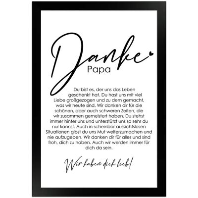 WANDStyle Gerahmtes Poster Danke Papa 20 x 30 cm Geschenkidee für Mehrere Personen WANDStyle Gerahmtes Poster Danke Papa 20 x 30 cm Geschenkidee für Mehrere Personen