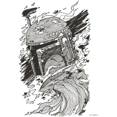 Disney Poster Star Wars Boba Fett Schwarz-Weiß 40 x 50 cm 612184 Disney Poster Star Wars Boba Fett Schwarz-Weiß 40 x 50 cm 612184