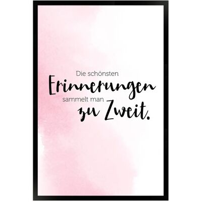 WANDStyle Gerahmtes Poster mit Spruch Erinnerungen Zu Zweit in Rosa 40 x 60 cm WANDStyle Gerahmtes Poster mit Spruch Erinnerungen Zu Zweit in Rosa 40 x 60 cm