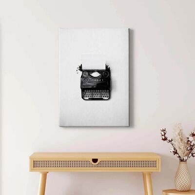 Bricoflor Retro Bild Mit Schreibmaschine Schwarz Weiß Bild Auf Leinwand Für Büro Und Wohnzimmer Leinwandbild Als Kunstdruck Im Minimalismus Stil Bricoflor Retro Bild Mit Schreibmaschine Schwarz Weiß Bild Auf Leinwand Für Büro Und Wohnzimmer Leinwandbild Als Kunstdruck Im Minimalismus Stil