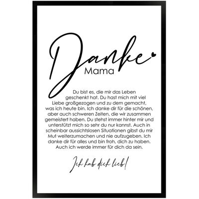 WANDStyle Gerahmtes Poster Danke Mama 40 x 60 cm Geschenkidee für Eine Person WANDStyle Gerahmtes Poster Danke Mama 40 x 60 cm Geschenkidee für Eine Person
