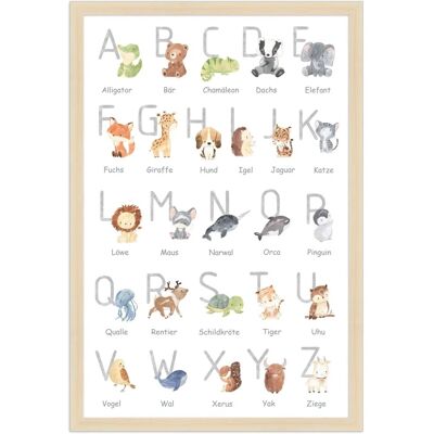WANDStyle Gerahmtes Poster für Kinderzimmer Alphabet Deutsch 30 x 45 cm WANDStyle Gerahmtes Poster für Kinderzimmer Alphabet Deutsch 30 x 45 cm