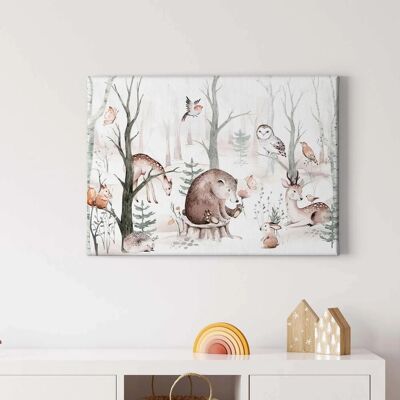 Bricoflor Kinderzimmer Wandbild Mit Tieren Leinwand Bild Mit Waldtieren Ideal Für Babyzimmer Aquarell Bild Auf Leinwand Mit Vögeln Und Rehen Bricoflor Kinderzimmer Wandbild Mit Tieren Leinwand Bild Mit Waldtieren Ideal Für Babyzimmer Aquarell Bild Auf Leinwand Mit Vögeln Und Rehen
