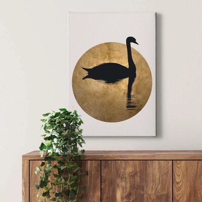 Bricoflor Leinwand Bild Mit Schwan Vogel Wandbild In Gold Und Schwarz Modernes Leinwandbild Mit Kreis Design Ideal Für Schlafzimmer Und Badezimmer Bricoflor Leinwand Bild Mit Schwan Vogel Wandbild In Gold Und Schwarz Modernes Leinwandbild Mit Kreis Design Ideal Für Schlafzimmer Und Badezimmer
