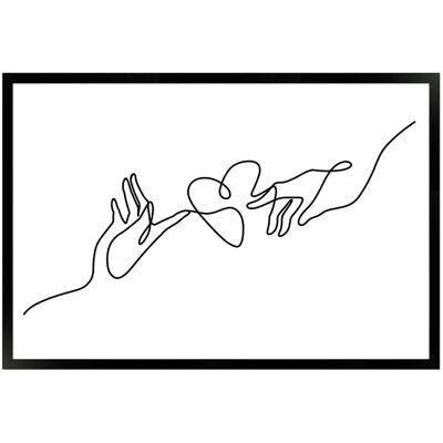 WANDStyle Gerahmtes Poster Line Art Hände 40 x 60 cm WANDStyle Gerahmtes Poster Line Art Hände 40 x 60 cm