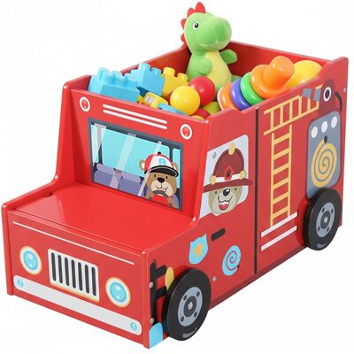 Relaxdays Spielzeugkiste Feuerwehr MDF Mehrfarbig mit Geheimfach 34 cm x 60 cm x 32 cm 6,7 kg Relaxdays Spielzeugkiste Feuerwehr MDF Mehrfarbig mit Geheimfach 34 cm x 60 cm x 32 cm 6,7 kg